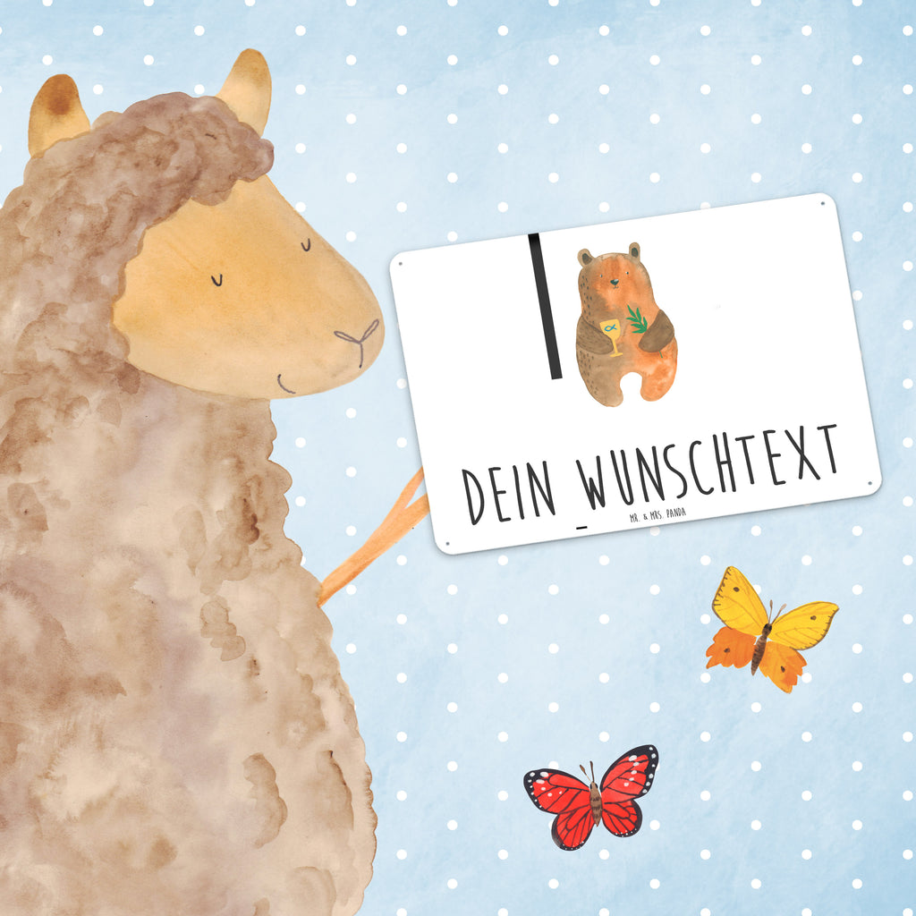 Personalisiertes Blechschild Konfirmation-Bär Blechschild, Metallschild, Geschenk Schild, Schild, Magnet-Metall-Schild, Deko Schild, Wandschild, Wand-Dekoration, Türschild, Bär, Teddy, Teddybär, Konfirmation, Kirche, evangelisch, Gottesdienst