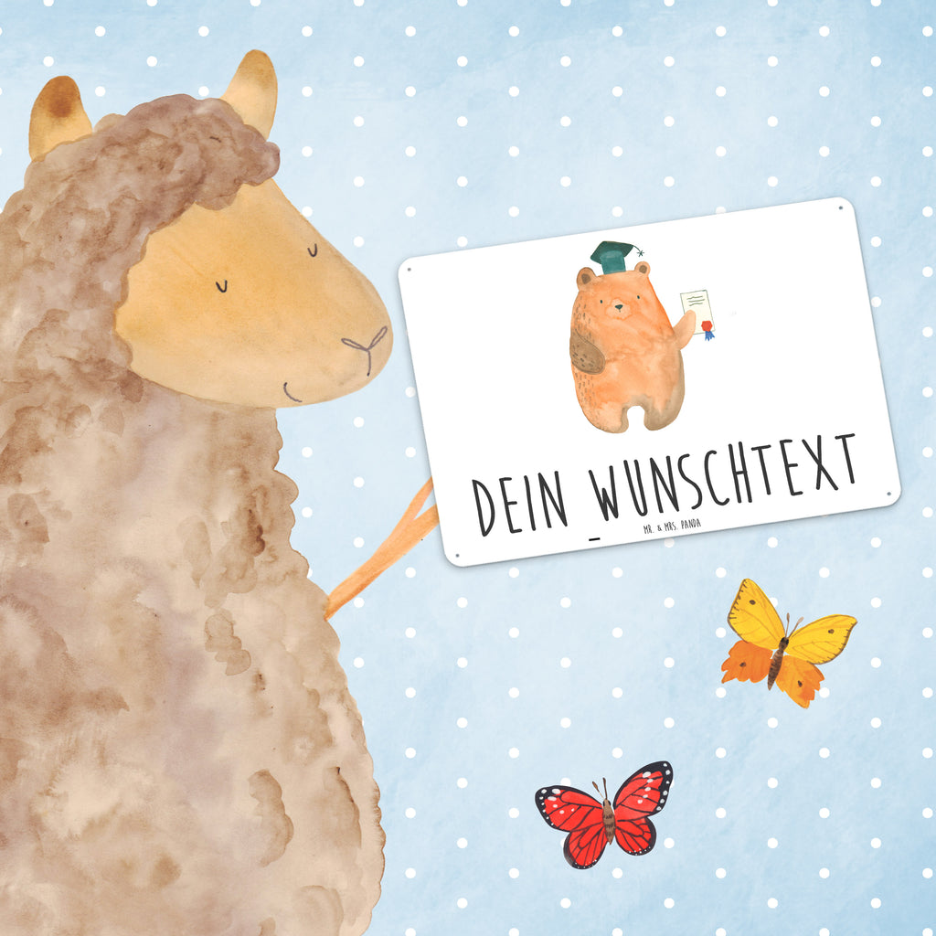 Personalisiertes Blechschild Prüfungsbär Blechschild, Metallschild, Geschenk Schild, Schild, Magnet-Metall-Schild, Deko Schild, Wandschild, Wand-Dekoration, Türschild, Bär, Teddy, Teddybär, Abitur, Prüfungen, Prüfung bestanden, Abschluss, Zeugnis, Abschlusszeugnis