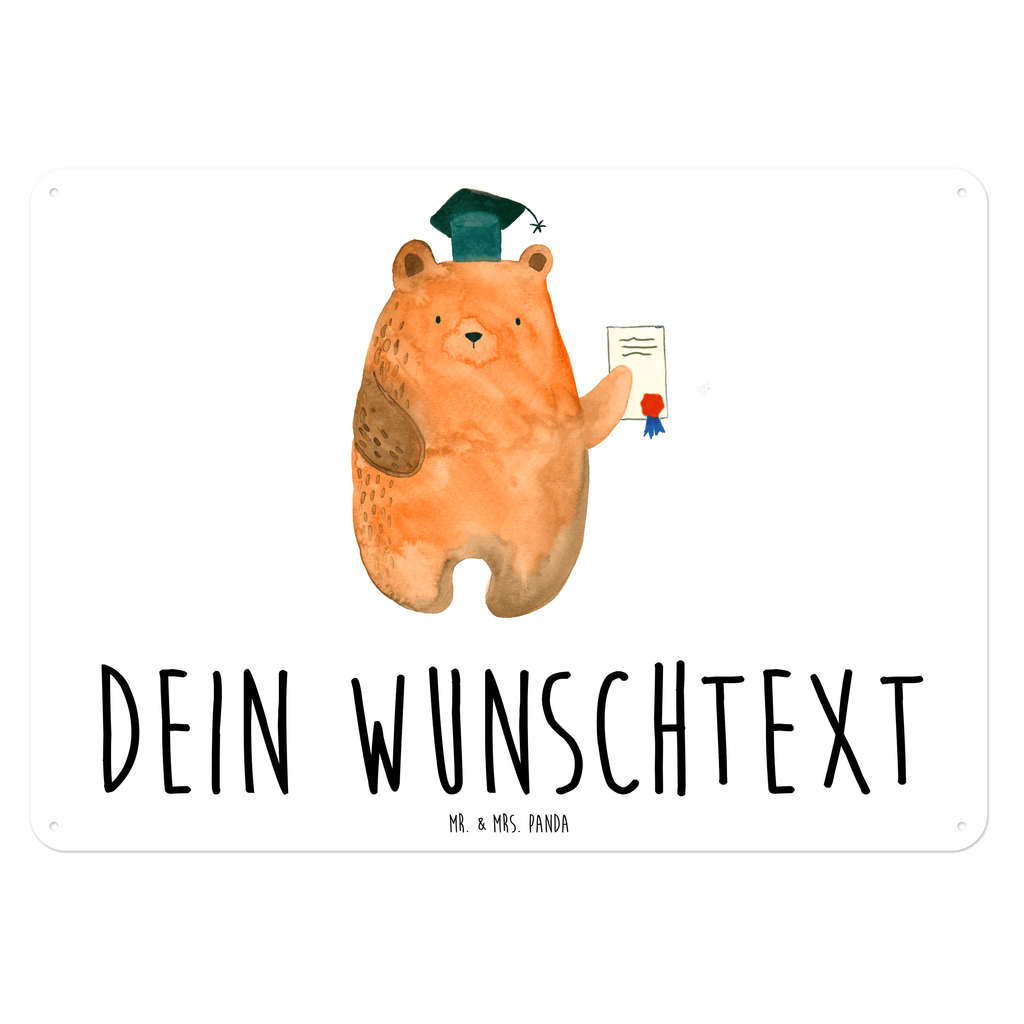 Personalisiertes Blechschild Prüfungsbär Blechschild, Metallschild, Geschenk Schild, Schild, Magnet-Metall-Schild, Deko Schild, Wandschild, Wand-Dekoration, Türschild, Bär, Teddy, Teddybär, Abitur, Prüfungen, Prüfung bestanden, Abschluss, Zeugnis, Abschlusszeugnis