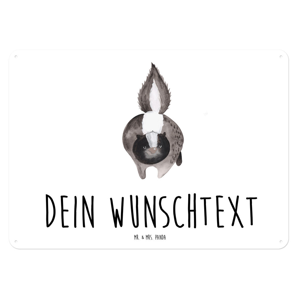 Personalisiertes Blechschild Stinktier Angriff Blechschild, Metallschild, Geschenk Schild, Schild, Magnet-Metall-Schild, Deko Schild, Wandschild, Wand-Dekoration, Türschild, Stinktier, Skunk, Wildtier, Raubtier, Stinker, Stinki, wütend, Drohung
