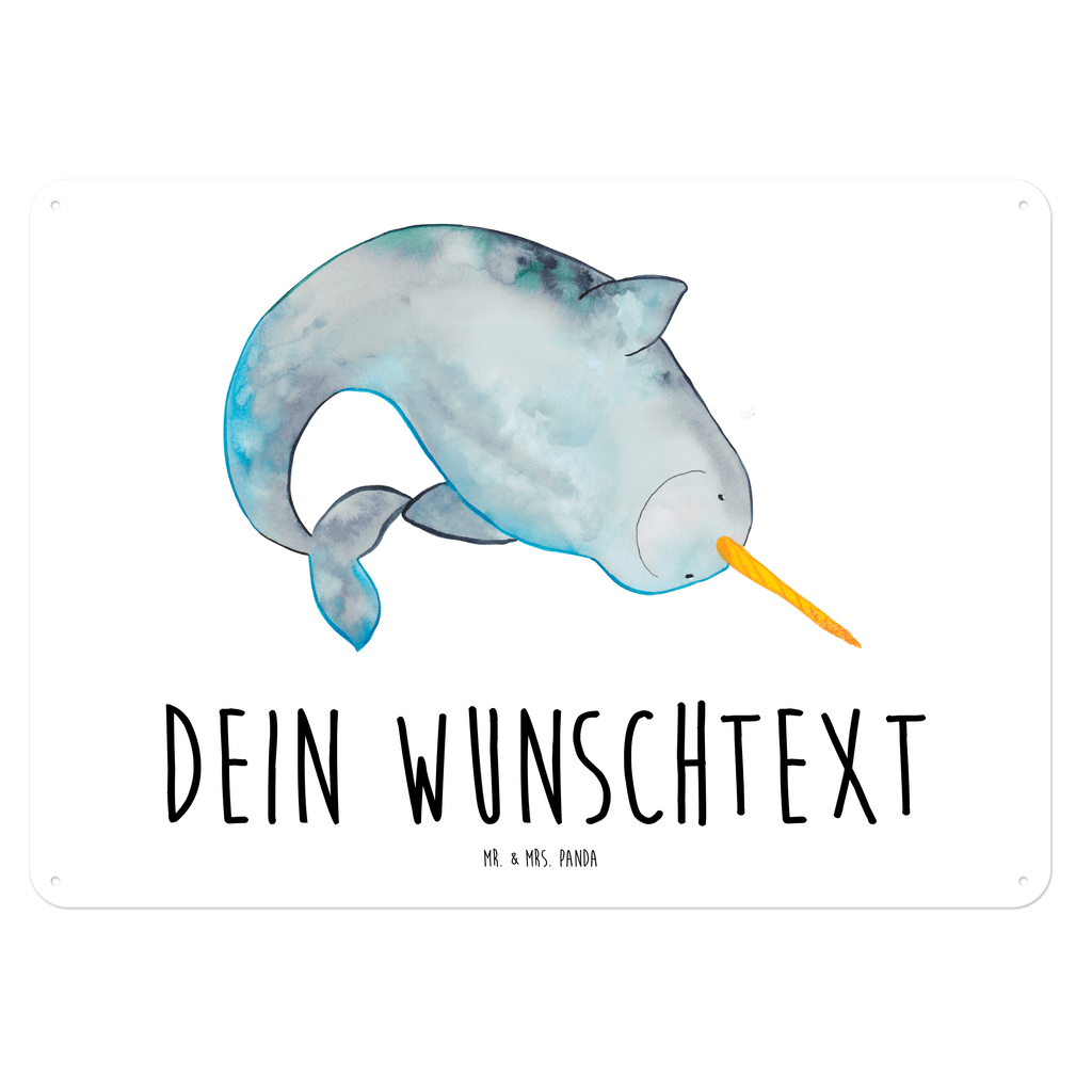 Personalisiertes Blechschild Narwal Blechschild, Metallschild, Geschenk Schild, Schild, Magnet-Metall-Schild, Deko Schild, Wandschild, Wand-Dekoration, Türschild, Meerestiere, Meer, Urlaub, Narwal, Wal, Putzen, Hausfrau, Junggesellin, aufräumen, Kinderzimmer