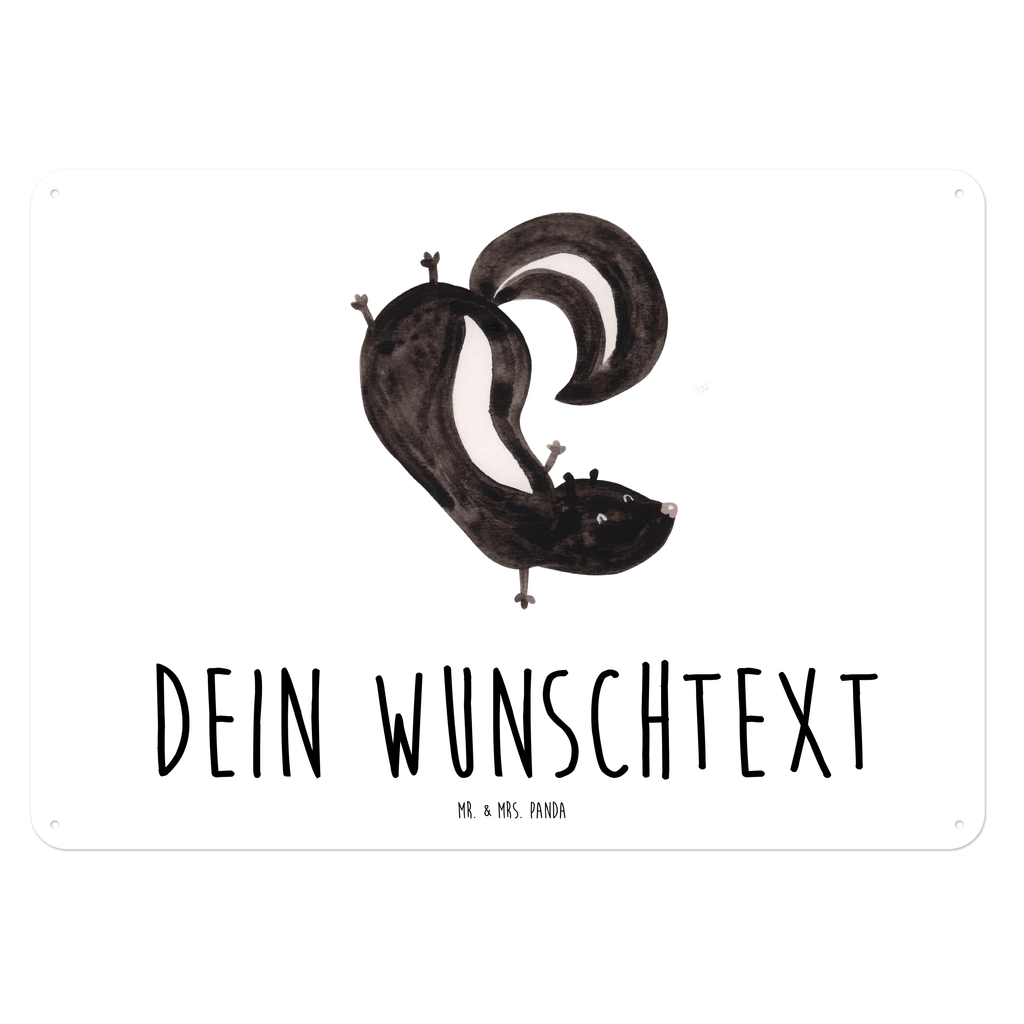 Personalisiertes Blechschild Stinktier Handstand Blechschild, Metallschild, Geschenk Schild, Schild, Magnet-Metall-Schild, Deko Schild, Wandschild, Wand-Dekoration, Türschild, Stinktier, Skunk, Wildtier, Raubtier, Stinker, Stinki, Spielplatz, verpielt, Kind