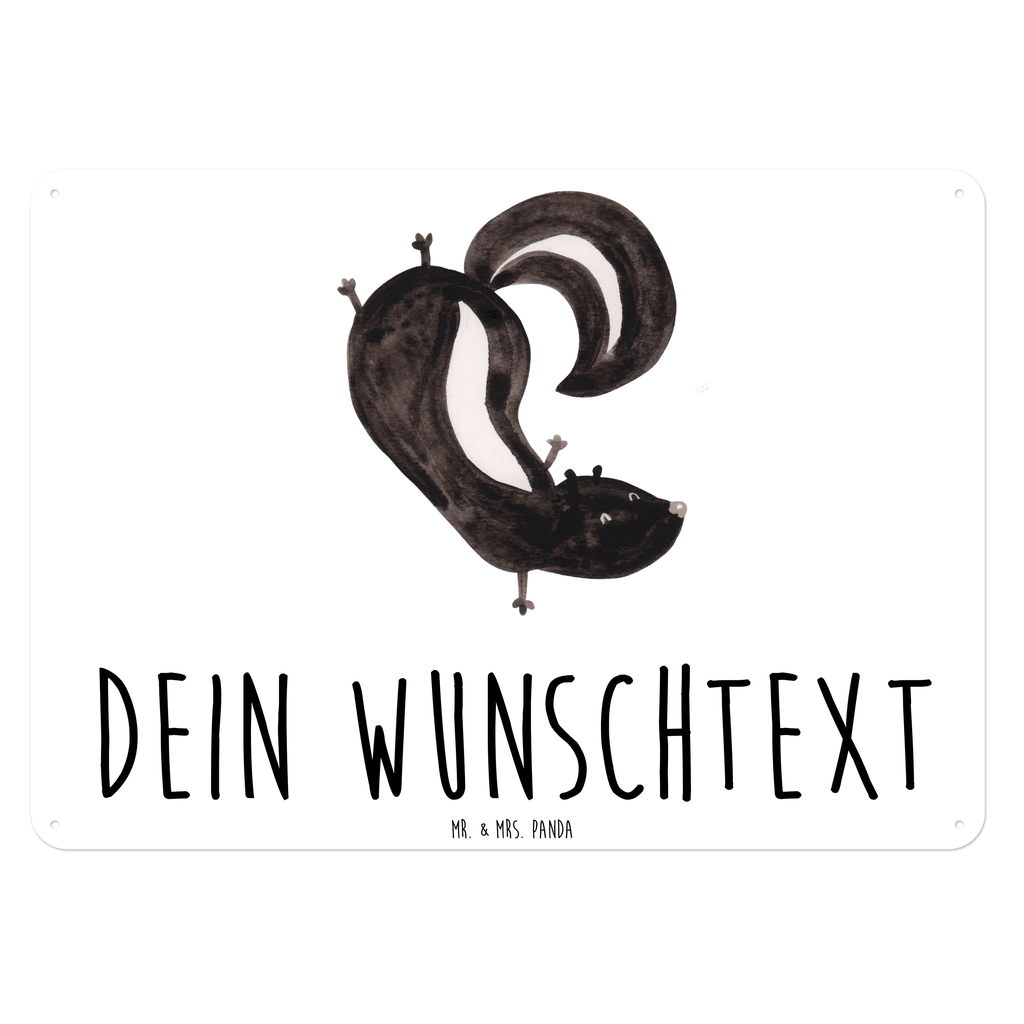 Personalisiertes Blechschild Stinktier Handstand Blechschild, Metallschild, Geschenk Schild, Schild, Magnet-Metall-Schild, Deko Schild, Wandschild, Wand-Dekoration, Türschild, Stinktier, Skunk, Wildtier, Raubtier, Stinker, Stinki, Spielplatz, verpielt, Kind