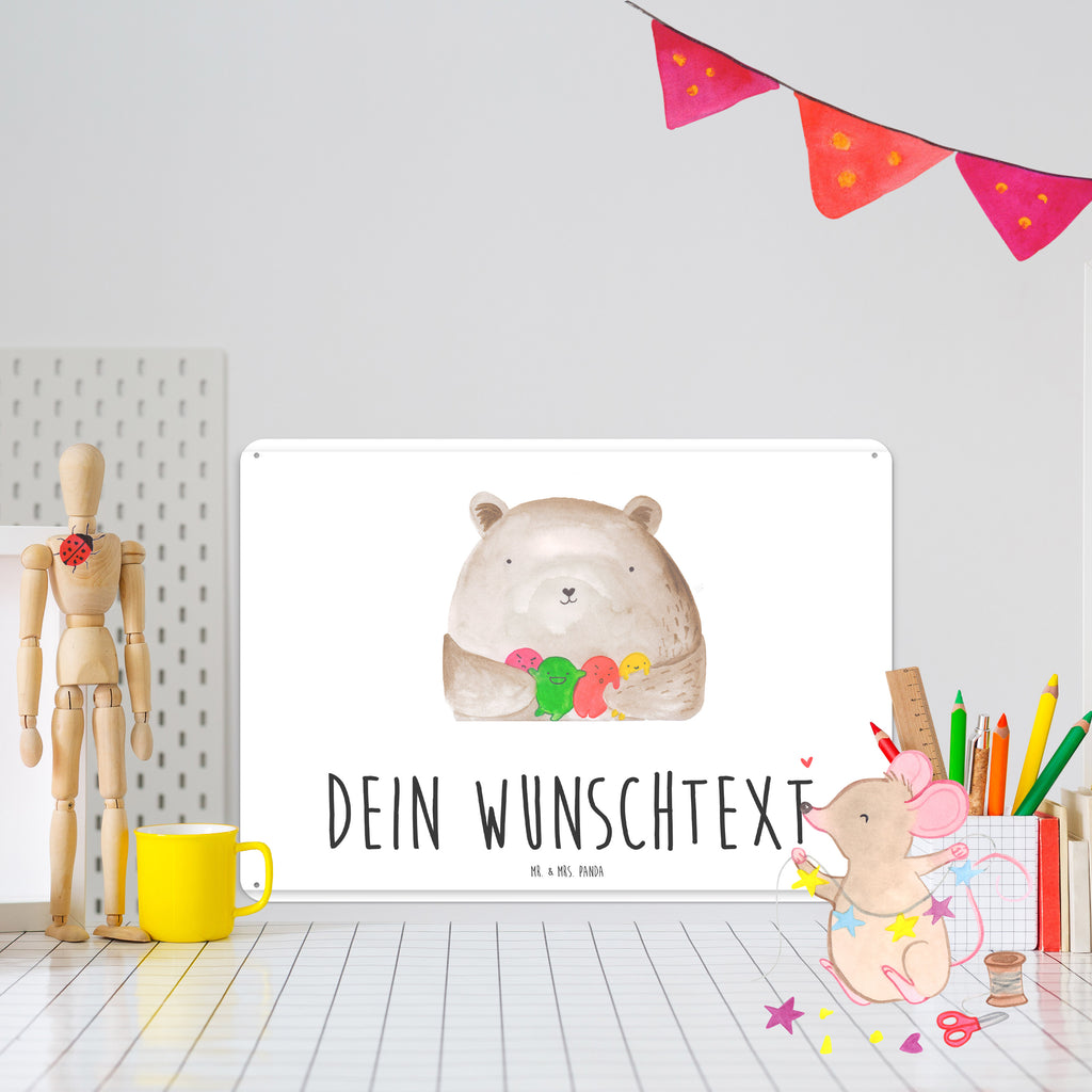Personalisiertes Blechschild Bär Gefühl Blechschild, Metallschild, Geschenk Schild, Schild, Magnet-Metall-Schild, Deko Schild, Wandschild, Wand-Dekoration, Türschild, Bär, Teddy, Teddybär, Wahnsinn, Verrückt, Durchgedreht
