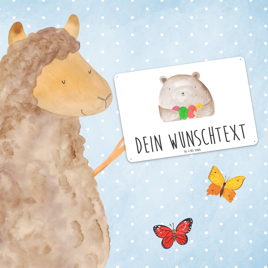 Personalisiertes Blechschild Bär Gefühl Blechschild, Metallschild, Geschenk Schild, Schild, Magnet-Metall-Schild, Deko Schild, Wandschild, Wand-Dekoration, Türschild, Bär, Teddy, Teddybär, Wahnsinn, Verrückt, Durchgedreht