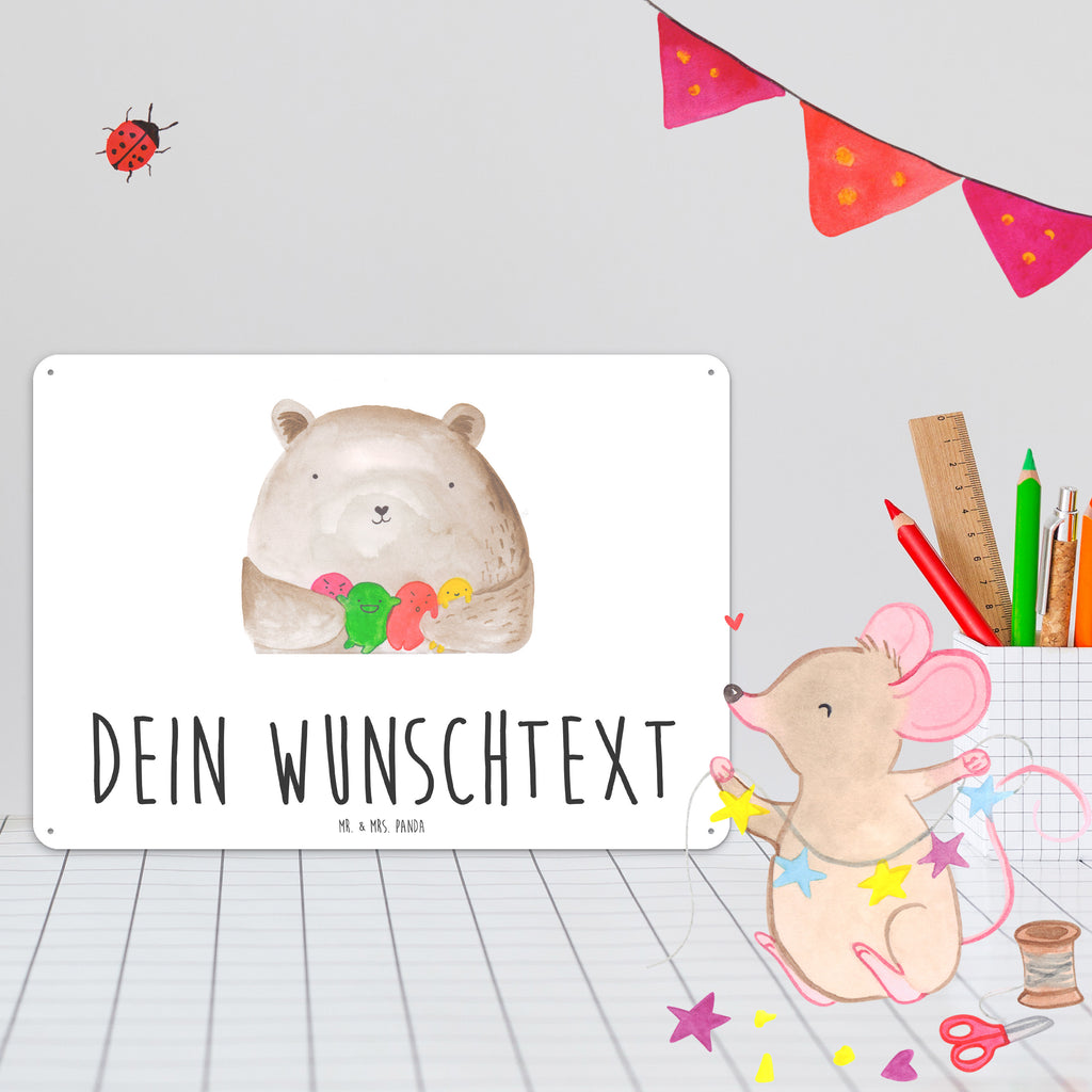 Personalisiertes Blechschild Bär Gefühl Blechschild, Metallschild, Geschenk Schild, Schild, Magnet-Metall-Schild, Deko Schild, Wandschild, Wand-Dekoration, Türschild, Bär, Teddy, Teddybär, Wahnsinn, Verrückt, Durchgedreht