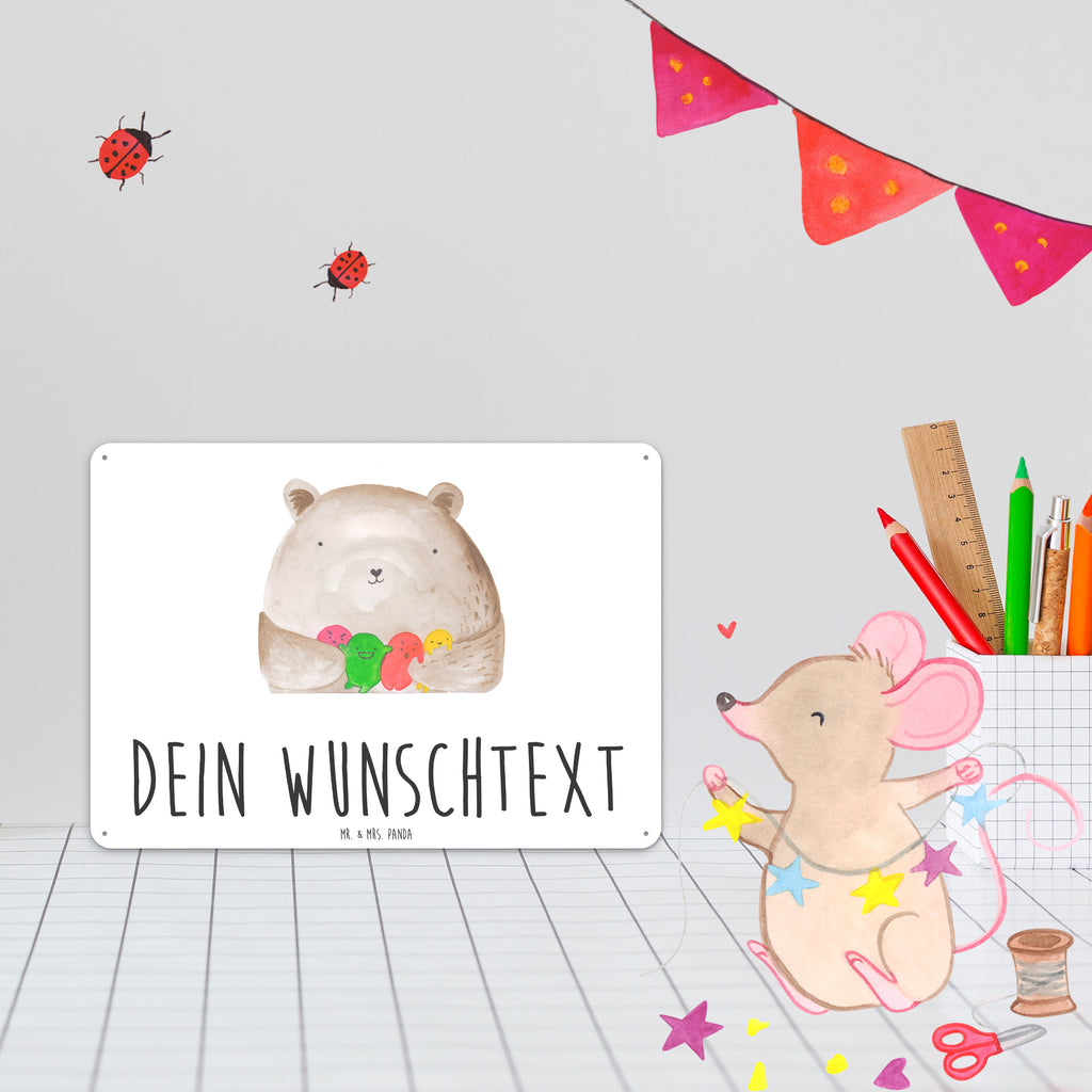 Personalisiertes Blechschild Bär Gefühl Blechschild, Metallschild, Geschenk Schild, Schild, Magnet-Metall-Schild, Deko Schild, Wandschild, Wand-Dekoration, Türschild, Bär, Teddy, Teddybär, Wahnsinn, Verrückt, Durchgedreht