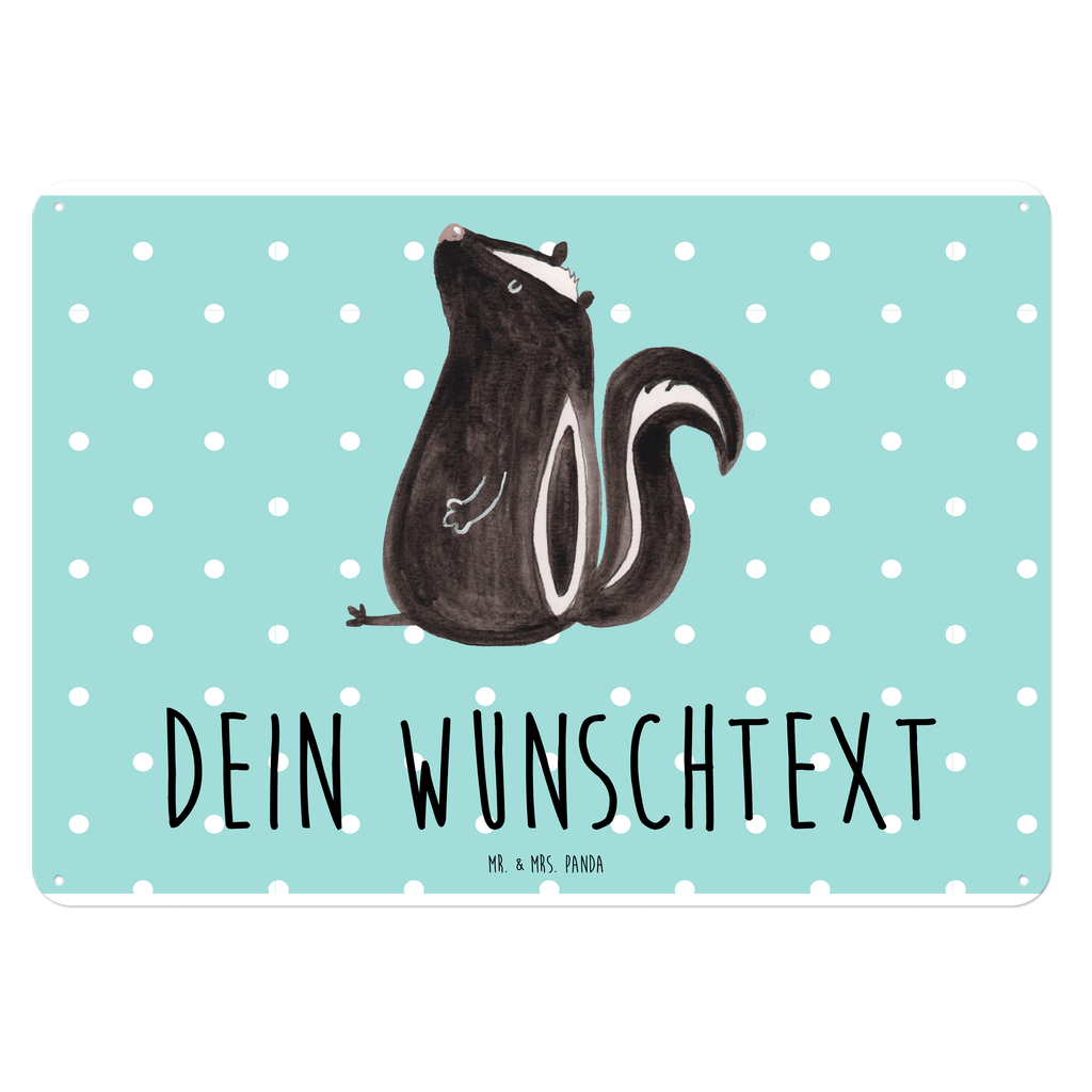 Personalisiertes Blechschild Stinktier sitzend Blechschild, Metallschild, Geschenk Schild, Schild, Magnet-Metall-Schild, Deko Schild, Wandschild, Wand-Dekoration, Türschild, Stinktier, Skunk, Wildtier, Raubtier, Stinker, Stinki, Spruch, Büro, Recht, Besserwisser