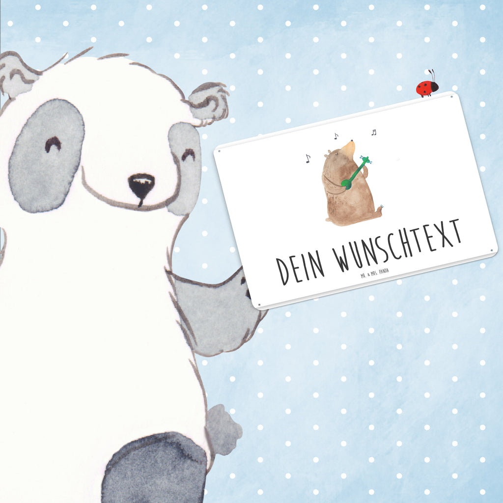 Personalisiertes Blechschild Bär Lied Blechschild, Metallschild, Geschenk Schild, Schild, Magnet-Metall-Schild, Deko Schild, Wandschild, Wand-Dekoration, Türschild, Bär, Teddy, Teddybär, Bärchen, Bear, Liebeslied, Lied, Song, Valentinstag, Valentine, Geschenk, Partner, Liebe, Freundin, Frau, Herz, Spruch