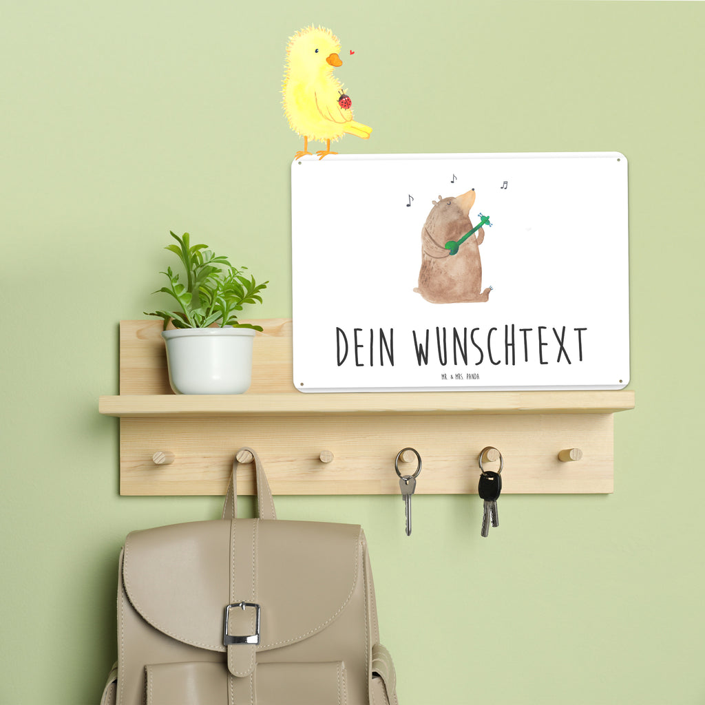 Personalisiertes Blechschild Bär Lied Blechschild, Metallschild, Geschenk Schild, Schild, Magnet-Metall-Schild, Deko Schild, Wandschild, Wand-Dekoration, Türschild, Bär, Teddy, Teddybär, Bärchen, Bear, Liebeslied, Lied, Song, Valentinstag, Valentine, Geschenk, Partner, Liebe, Freundin, Frau, Herz, Spruch