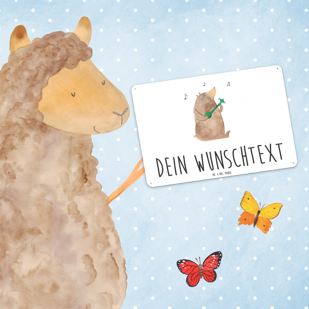 Personalisiertes Blechschild Bär Lied Blechschild, Metallschild, Geschenk Schild, Schild, Magnet-Metall-Schild, Deko Schild, Wandschild, Wand-Dekoration, Türschild, Bär, Teddy, Teddybär, Bärchen, Bear, Liebeslied, Lied, Song, Valentinstag, Valentine, Geschenk, Partner, Liebe, Freundin, Frau, Herz, Spruch