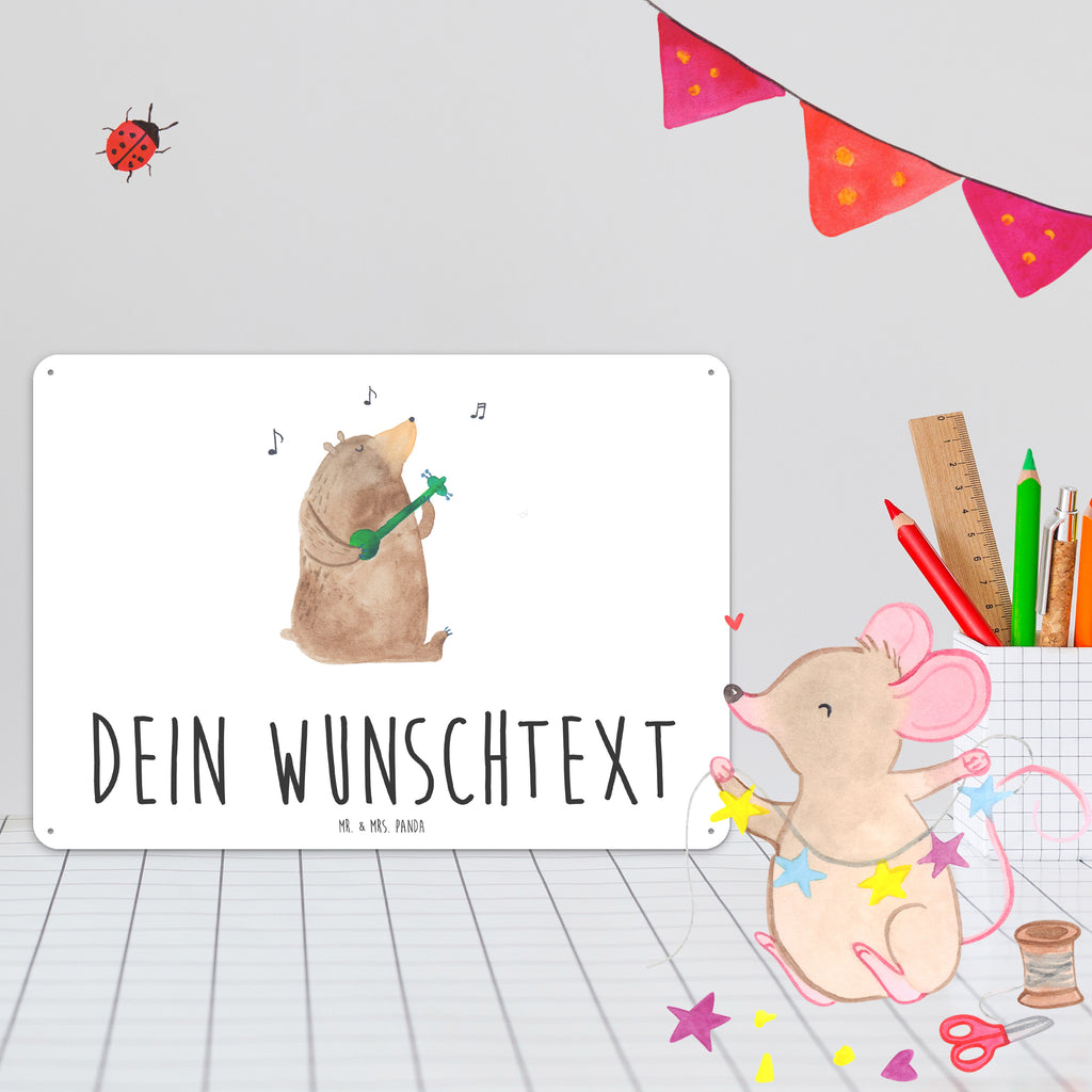 Personalisiertes Blechschild Bär Lied Blechschild, Metallschild, Geschenk Schild, Schild, Magnet-Metall-Schild, Deko Schild, Wandschild, Wand-Dekoration, Türschild, Bär, Teddy, Teddybär, Bärchen, Bear, Liebeslied, Lied, Song, Valentinstag, Valentine, Geschenk, Partner, Liebe, Freundin, Frau, Herz, Spruch