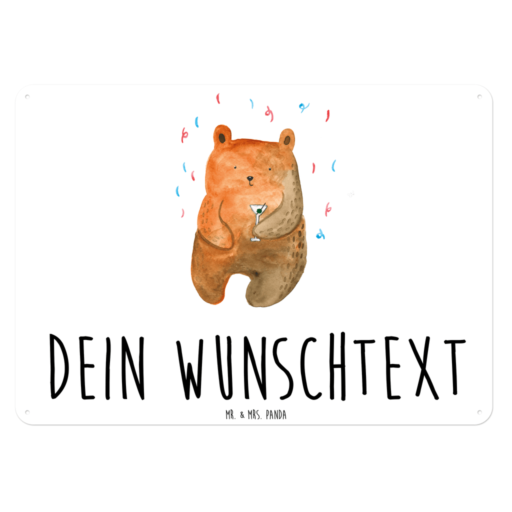 Personalisiertes Blechschild Bär Party Blechschild, Metallschild, Geschenk Schild, Schild, Magnet-Metall-Schild, Deko Schild, Wandschild, Wand-Dekoration, Türschild, Bär, Teddy, Teddybär, Geburtstag, Geburtstagsgeschenk, Geschenk, Party, Feiern, Abfeiern, Mitbringsel, Gute Laune, Lustig