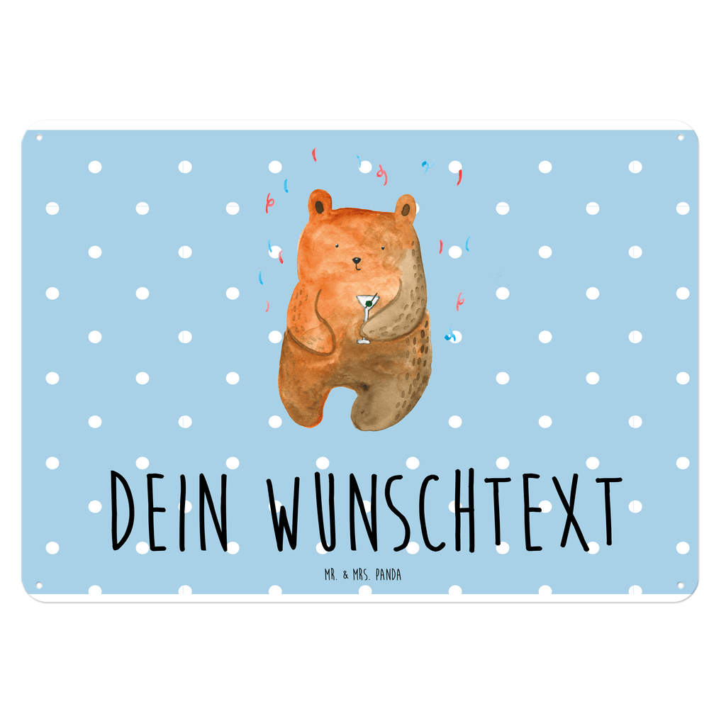 Personalisiertes Blechschild Bär Party Blechschild, Metallschild, Geschenk Schild, Schild, Magnet-Metall-Schild, Deko Schild, Wandschild, Wand-Dekoration, Türschild, Bär, Teddy, Teddybär, Geburtstag, Geburtstagsgeschenk, Geschenk, Party, Feiern, Abfeiern, Mitbringsel, Gute Laune, Lustig