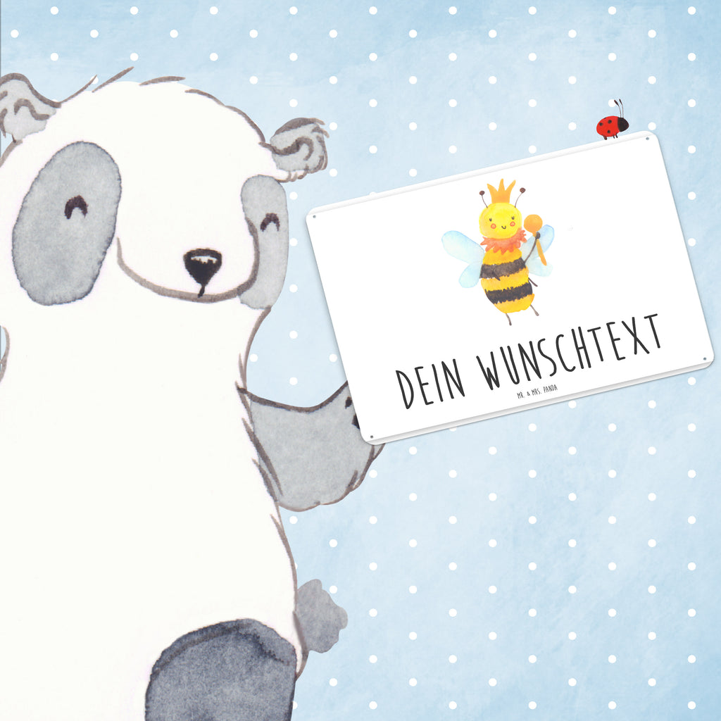 Personalisiertes Blechschild Biene König Blechschild, Metallschild, Geschenk Schild, Schild, Magnet-Metall-Schild, Deko Schild, Wandschild, Wand-Dekoration, Türschild, Biene, Wespe, Hummel