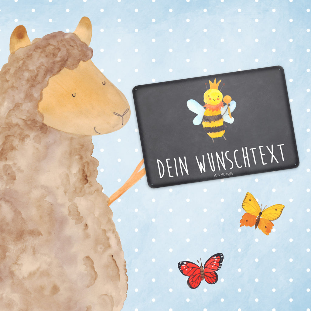 Personalisiertes Blechschild Biene König Blechschild, Metallschild, Geschenk Schild, Schild, Magnet-Metall-Schild, Deko Schild, Wandschild, Wand-Dekoration, Türschild, Biene, Wespe, Hummel