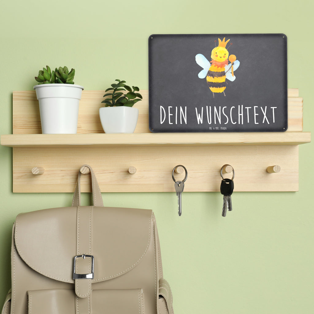 Personalisiertes Blechschild Biene König Blechschild, Metallschild, Geschenk Schild, Schild, Magnet-Metall-Schild, Deko Schild, Wandschild, Wand-Dekoration, Türschild, Biene, Wespe, Hummel