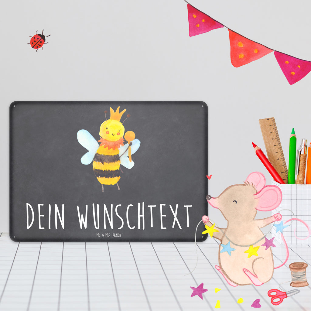 Personalisiertes Blechschild Biene König Blechschild, Metallschild, Geschenk Schild, Schild, Magnet-Metall-Schild, Deko Schild, Wandschild, Wand-Dekoration, Türschild, Biene, Wespe, Hummel