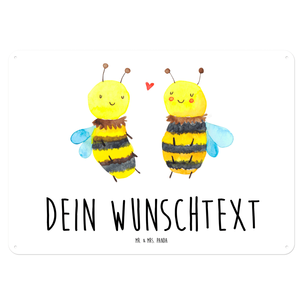 Personalisiertes Blechschild Biene Verliebt Blechschild, Metallschild, Geschenk Schild, Schild, Magnet-Metall-Schild, Deko Schild, Wandschild, Wand-Dekoration, Türschild, Biene, Wespe, Hummel