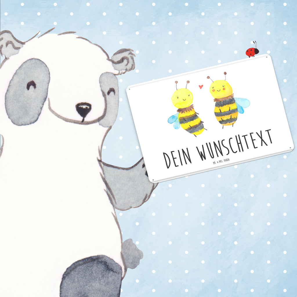 Personalisiertes Blechschild Biene Verliebt Blechschild, Metallschild, Geschenk Schild, Schild, Magnet-Metall-Schild, Deko Schild, Wandschild, Wand-Dekoration, Türschild, Biene, Wespe, Hummel