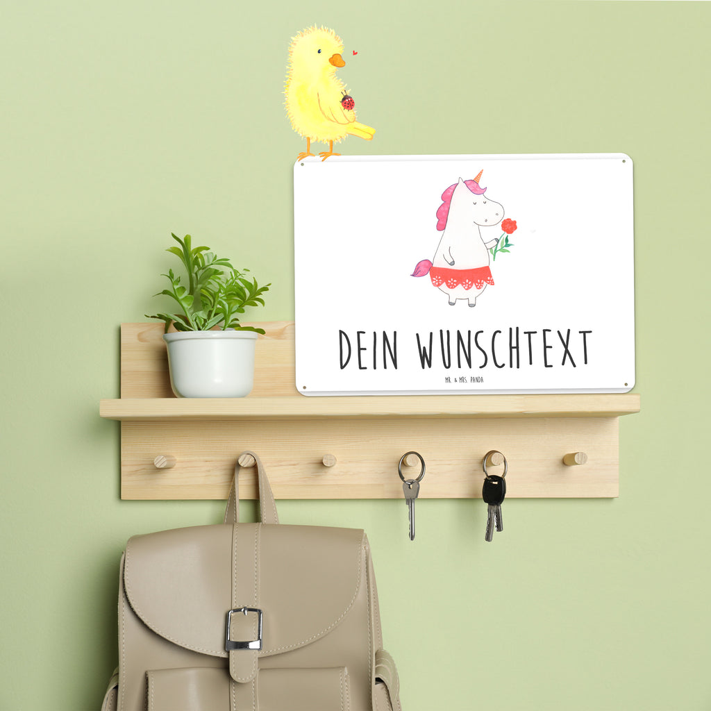 Personalisiertes Blechschild Einhorn Dame Blechschild, Metallschild, Geschenk Schild, Schild, Magnet-Metall-Schild, Deko Schild, Wandschild, Wand-Dekoration, Türschild, Einhorn, Einhörner, Einhorn Deko, Pegasus, Unicorn, Dame, Lady, feine Dame, Freundin, Frau, Bachelor, Bachelorette, Abfuhr, Schluss machen, Trennung