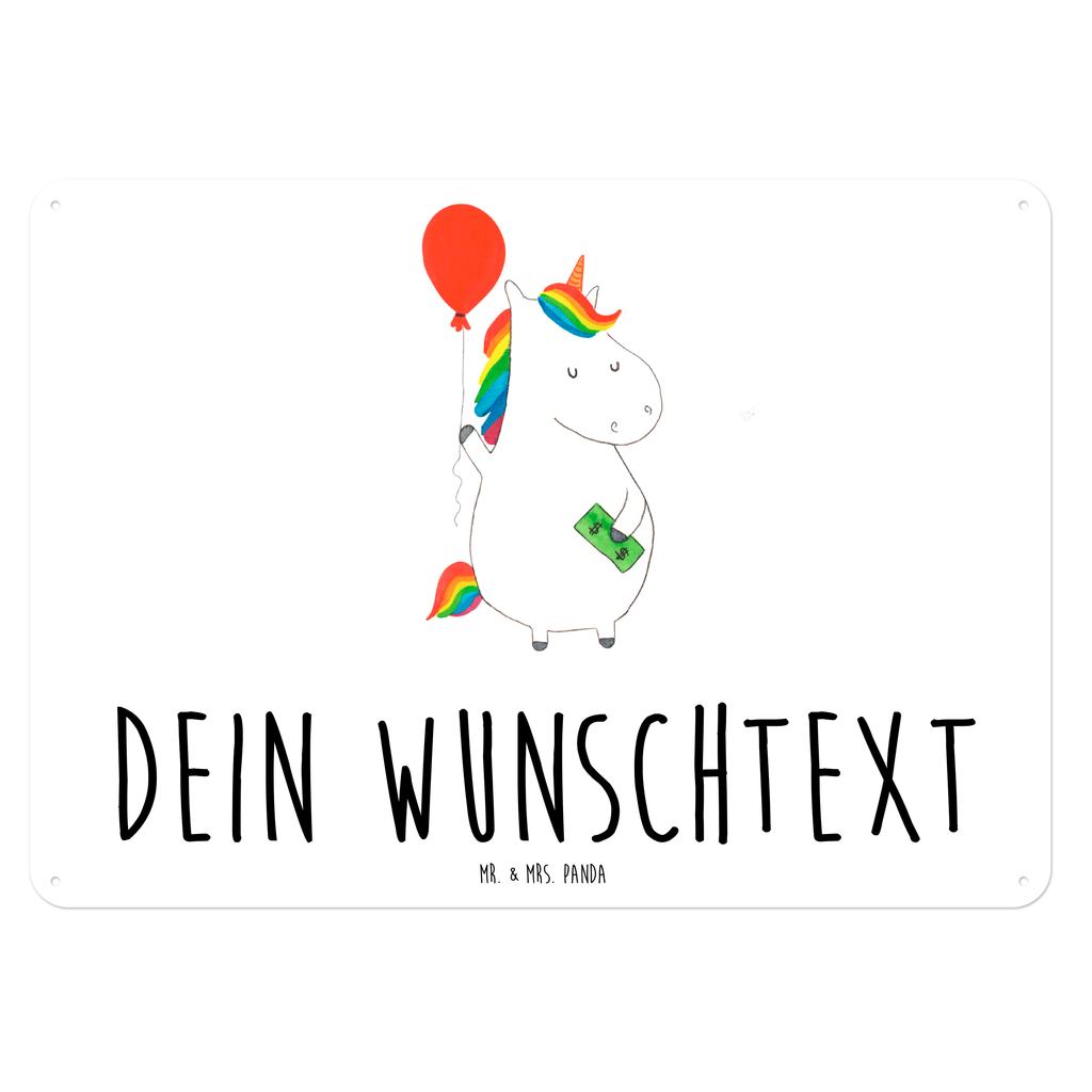 Personalisiertes Blechschild Einhorn Luftballon Blechschild, Metallschild, Geschenk Schild, Schild, Magnet-Metall-Schild, Deko Schild, Wandschild, Wand-Dekoration, Türschild, Einhorn, Einhörner, Einhorn Deko, Pegasus, Unicorn, Luftballon, Geld, Lebenslust, Freude, Geschenk, Freundin