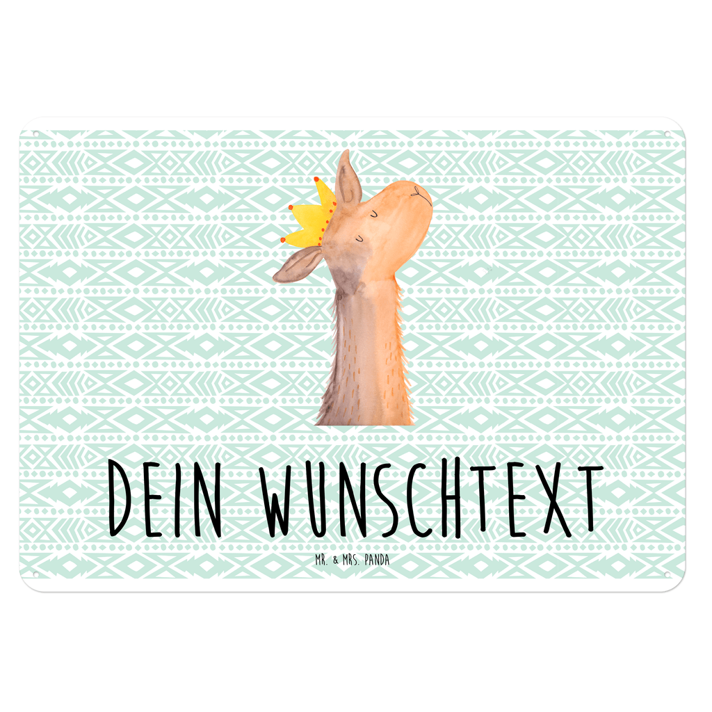 Personalisiertes Blechschild Lamakopf König Blechschild, Metallschild, Geschenk Schild, Schild, Magnet-Metall-Schild, Deko Schild, Wandschild, Wand-Dekoration, Türschild, Lama, Alpaka, Lamas, König, Königin, Freundin, Mama, Papa, Büro Kollege, Kollegin, Chef, Vorgesetzter, Abi, Abitur