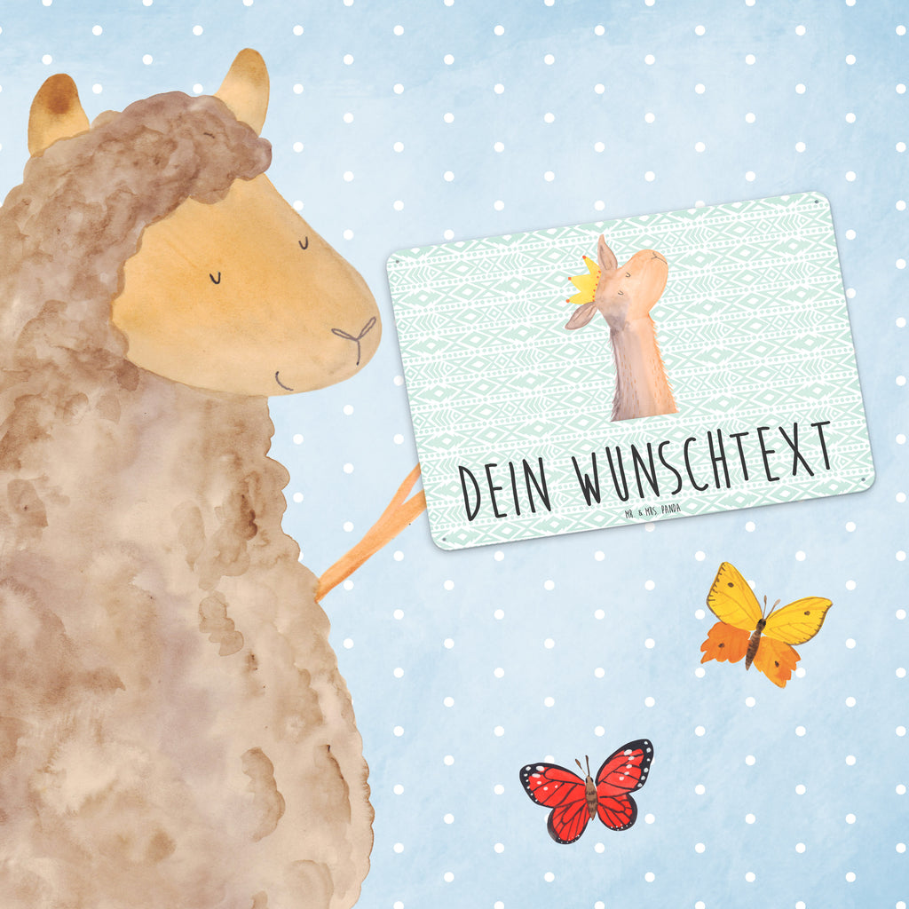Personalisiertes Blechschild Lamakopf König Blechschild, Metallschild, Geschenk Schild, Schild, Magnet-Metall-Schild, Deko Schild, Wandschild, Wand-Dekoration, Türschild, Lama, Alpaka, Lamas, König, Königin, Freundin, Mama, Papa, Büro Kollege, Kollegin, Chef, Vorgesetzter, Abi, Abitur