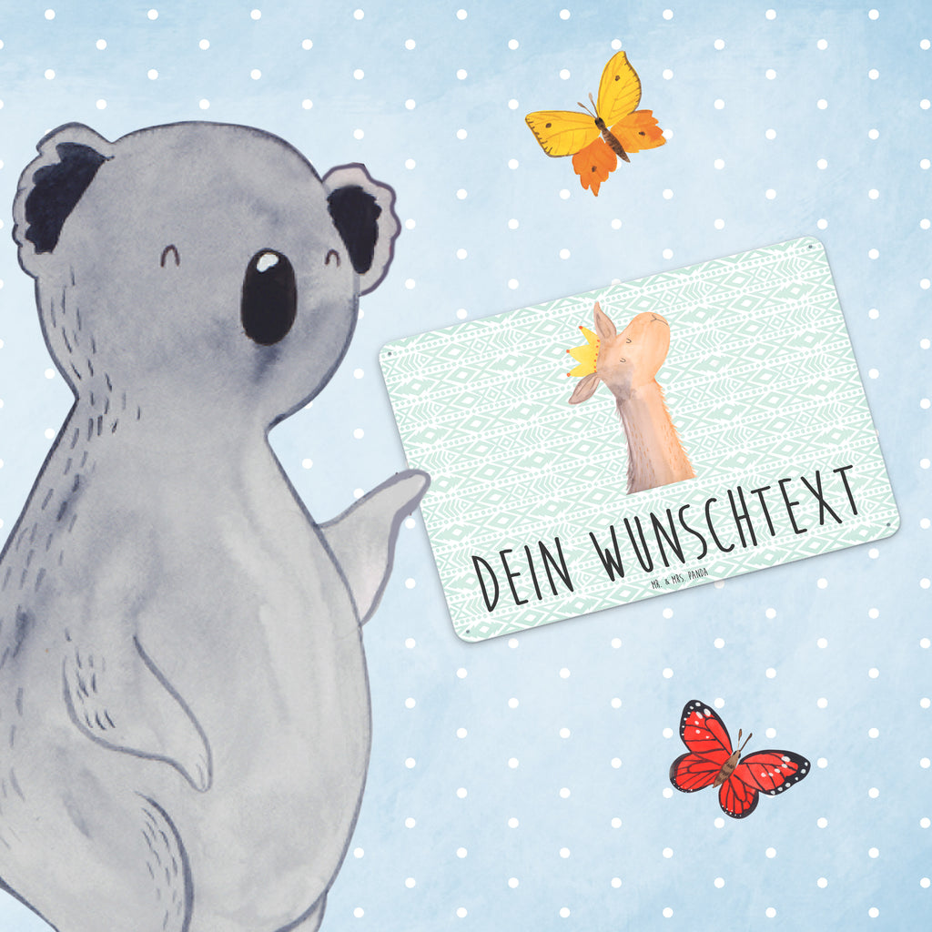 Personalisiertes Blechschild Lamakopf König Blechschild, Metallschild, Geschenk Schild, Schild, Magnet-Metall-Schild, Deko Schild, Wandschild, Wand-Dekoration, Türschild, Lama, Alpaka, Lamas, König, Königin, Freundin, Mama, Papa, Büro Kollege, Kollegin, Chef, Vorgesetzter, Abi, Abitur