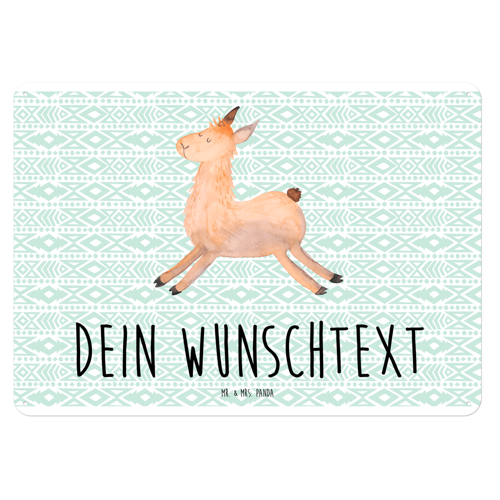 Personalisiertes Blechschild Lama springend Blechschild, Metallschild, Geschenk Schild, Schild, Magnet-Metall-Schild, Deko Schild, Wandschild, Wand-Dekoration, Türschild, Lama, Alpaka, Lamas, Lieblingstag, Happy day, fröhlich, Glück, Freundin, Liebeskummer, Neustart, guten Morgen, Start, Prüfung, Abitur