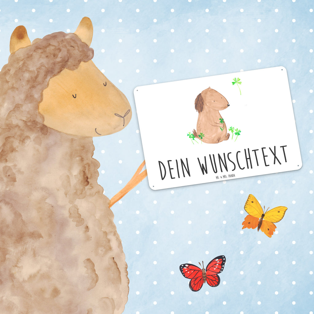 Personalisiertes Blechschild Hund Kleeblatt Blechschild, Metallschild, Geschenk Schild, Schild, Magnet-Metall-Schild, Deko Schild, Wandschild, Wand-Dekoration, Türschild, Hund, Hundemotiv, Haustier, Hunderasse, Tierliebhaber, Hundebesitzer, Sprüche, Kleeblatt, Glück, Tagträume, Motivation, Neuanfang, Geschenk, Glücksbringer, Selbstliebe, Achtsamkeit