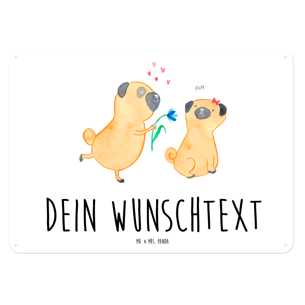 Personalisiertes Blechschild Mops verliebt Blechschild, Metallschild, Geschenk Schild, Schild, Magnet-Metall-Schild, Deko Schild, Wandschild, Wand-Dekoration, Türschild, Hund, Hundemotiv, Haustier, Hunderasse, Tierliebhaber, Hundebesitzer, Sprüche, Mops, Möpse, Hundeliebe, verliebt, Liebe, Liebesspruch. Verlobt, Geschenk Freund, Partner