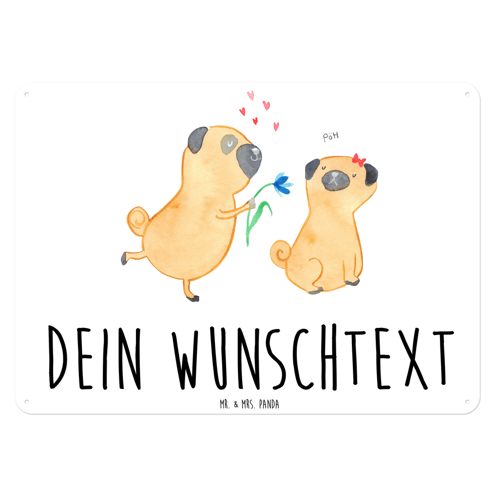 Personalisiertes Blechschild Mops verliebt Blechschild, Metallschild, Geschenk Schild, Schild, Magnet-Metall-Schild, Deko Schild, Wandschild, Wand-Dekoration, Türschild, Hund, Hundemotiv, Haustier, Hunderasse, Tierliebhaber, Hundebesitzer, Sprüche, Mops, Möpse, Hundeliebe, verliebt, Liebe, Liebesspruch. Verlobt, Geschenk Freund, Partner