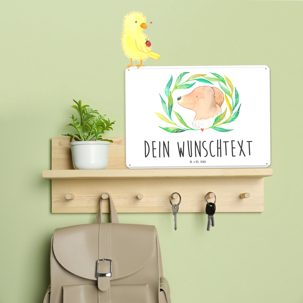 Personalisiertes Blechschild Hund Ranke Blechschild, Metallschild, Geschenk Schild, Schild, Magnet-Metall-Schild, Deko Schild, Wandschild, Wand-Dekoration, Türschild, Hund, Hundemotiv, Haustier, Hunderasse, Tierliebhaber, Hundebesitzer, Sprüche, Ranke, Therapie, Selbsttherapie, Hundeliebe, Hundeglück, Hunde