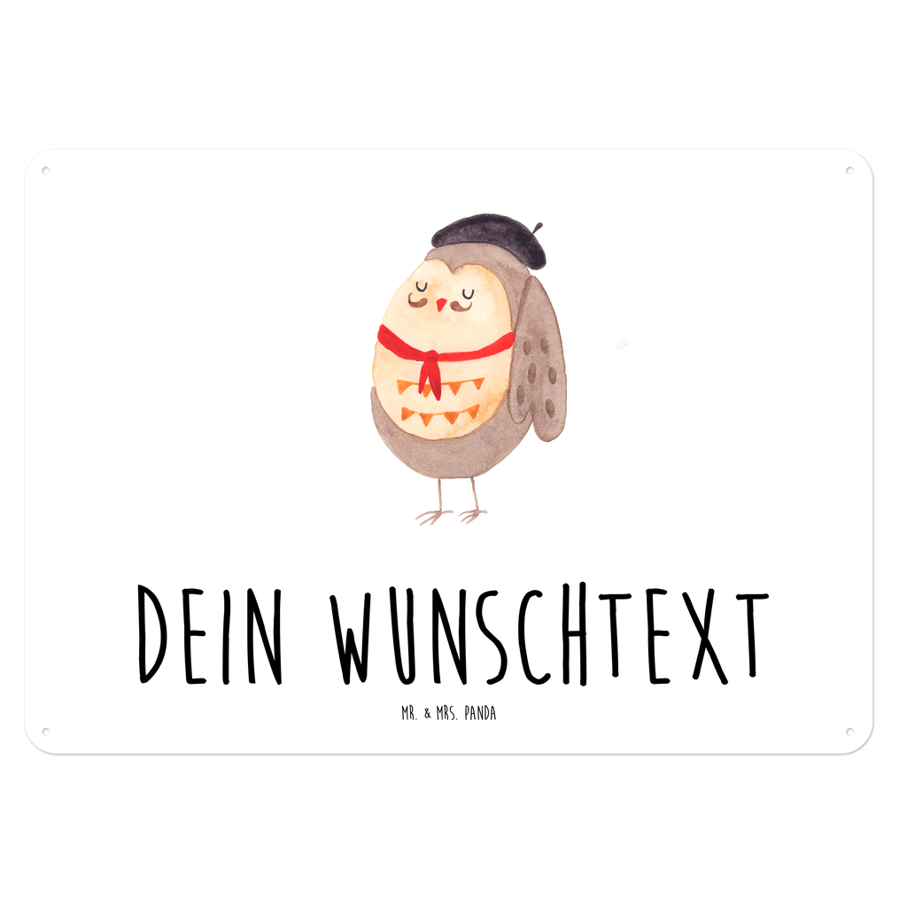 Personalisiertes Blechschild Eule Französisch Blechschild, Metallschild, Geschenk Schild, Schild, Magnet-Metall-Schild, Deko Schild, Wandschild, Wand-Dekoration, Türschild, Eule, Eulen, Eule Deko, Owl, hibou, La vie est belle, das Leben ist schön, Spruch schön, Spruch Französisch, Frankreich