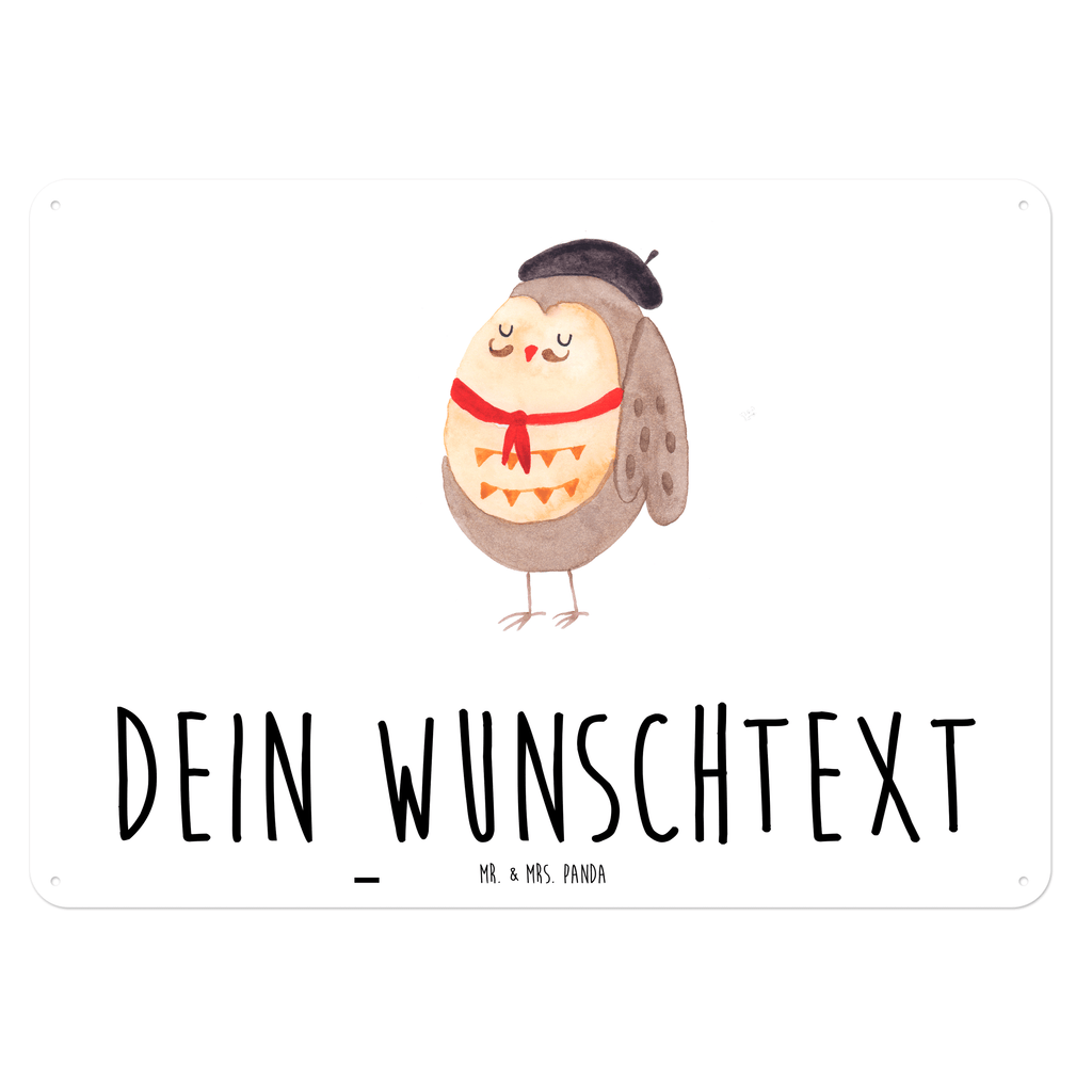 Personalisiertes Blechschild Eule Französisch Blechschild, Metallschild, Geschenk Schild, Schild, Magnet-Metall-Schild, Deko Schild, Wandschild, Wand-Dekoration, Türschild, Eule, Eulen, Eule Deko, Owl, hibou, La vie est belle, das Leben ist schön, Spruch schön, Spruch Französisch, Frankreich