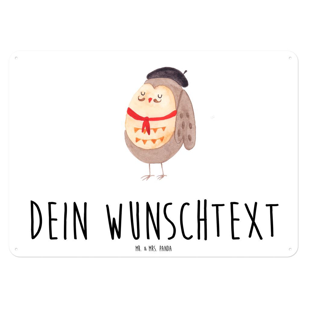 Personalisiertes Blechschild Eule Französisch Blechschild, Metallschild, Geschenk Schild, Schild, Magnet-Metall-Schild, Deko Schild, Wandschild, Wand-Dekoration, Türschild, Eule, Eulen, Eule Deko, Owl, hibou, La vie est belle, das Leben ist schön, Spruch schön, Spruch Französisch, Frankreich