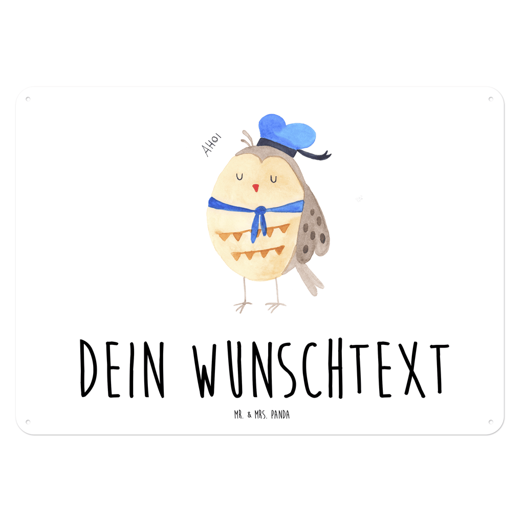 Personalisiertes Blechschild Eule Matrosen Blechschild, Metallschild, Geschenk Schild, Schild, Magnet-Metall-Schild, Deko Schild, Wandschild, Wand-Dekoration, Türschild, Eule, Eule Spruch, Eule Deko, Owl, Wortspiel lustig, Matrose, Freundin, Ehe, Seefahrer, Heimathafen, Hochzeitstag Geschenk