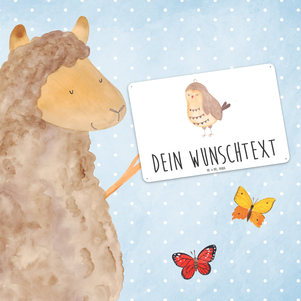 Personalisiertes Blechschild Eule Zufrieden Blechschild, Metallschild, Geschenk Schild, Schild, Magnet-Metall-Schild, Deko Schild, Wandschild, Wand-Dekoration, Türschild, Eule, Eule Spruch, Eule deko, Owl, Liebe Spruch, Romantisch, Wortspiel lustig, Spruch schön, Geschenk Hochzeitstag