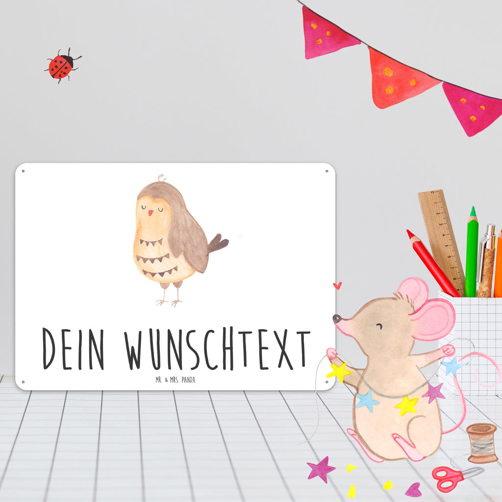 Personalisiertes Blechschild Eule Zufrieden Blechschild, Metallschild, Geschenk Schild, Schild, Magnet-Metall-Schild, Deko Schild, Wandschild, Wand-Dekoration, Türschild, Eule, Eule Spruch, Eule deko, Owl, Liebe Spruch, Romantisch, Wortspiel lustig, Spruch schön, Geschenk Hochzeitstag
