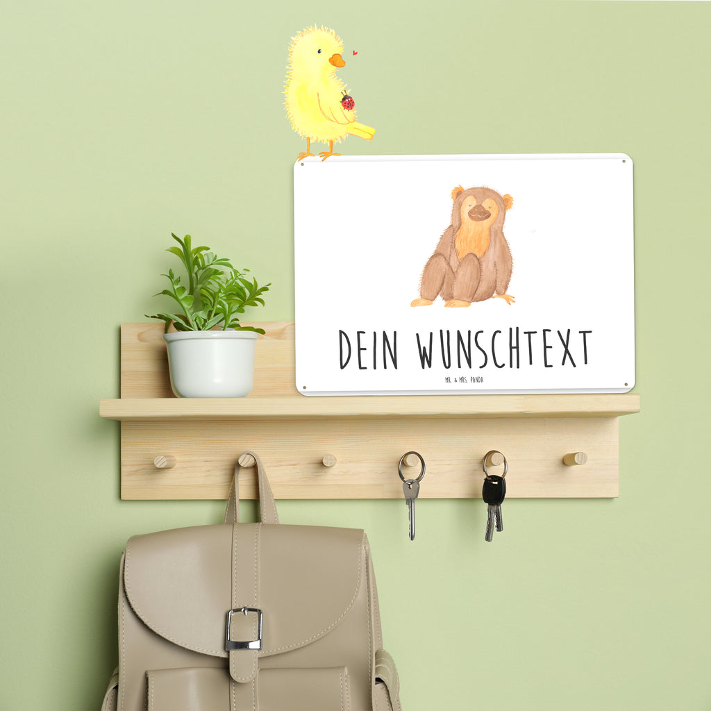 Personalisiertes Blechschild Affe Blechschild, Metallschild, Geschenk Schild, Schild, Magnet-Metall-Schild, Deko Schild, Wandschild, Wand-Dekoration, Türschild, Afrika, Wildtiere, Affe, Äffchen, Affen, Selbstliebe, Respekt, Motivation, Selbstachtung, Liebe, Selbstbewusstsein, Selfcare