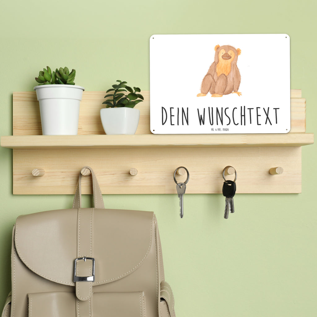 Personalisiertes Blechschild Affe Blechschild, Metallschild, Geschenk Schild, Schild, Magnet-Metall-Schild, Deko Schild, Wandschild, Wand-Dekoration, Türschild, Afrika, Wildtiere, Affe, Äffchen, Affen, Selbstliebe, Respekt, Motivation, Selbstachtung, Liebe, Selbstbewusstsein, Selfcare