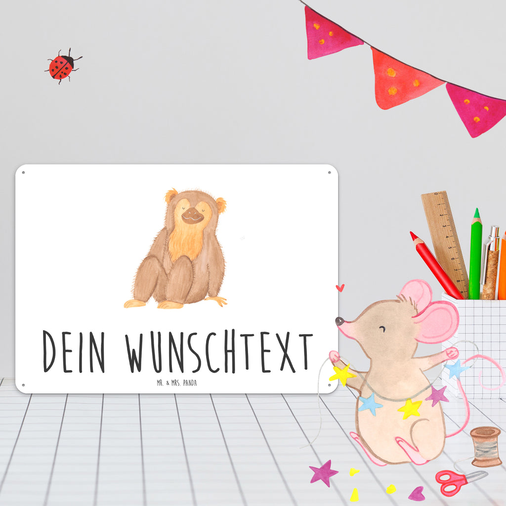 Personalisiertes Blechschild Affe Blechschild, Metallschild, Geschenk Schild, Schild, Magnet-Metall-Schild, Deko Schild, Wandschild, Wand-Dekoration, Türschild, Afrika, Wildtiere, Affe, Äffchen, Affen, Selbstliebe, Respekt, Motivation, Selbstachtung, Liebe, Selbstbewusstsein, Selfcare