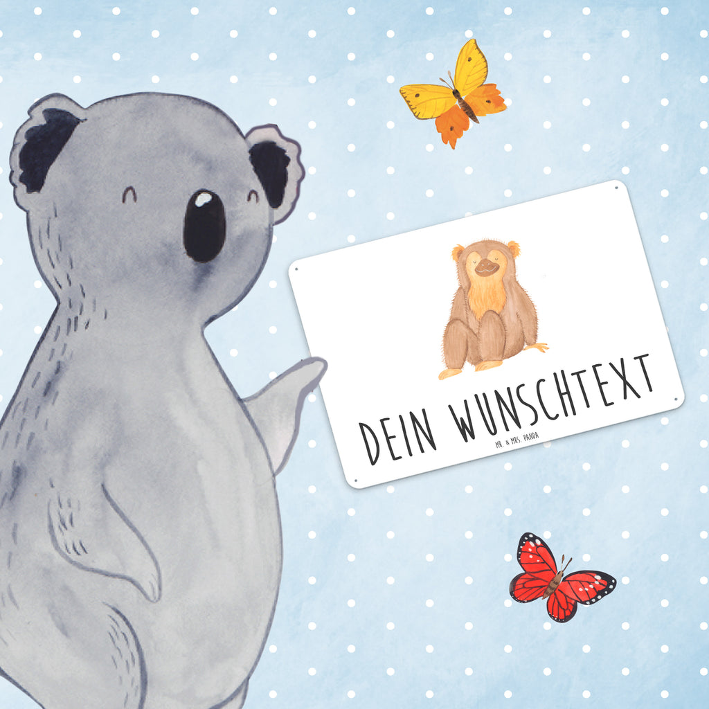 Personalisiertes Blechschild Affe Blechschild, Metallschild, Geschenk Schild, Schild, Magnet-Metall-Schild, Deko Schild, Wandschild, Wand-Dekoration, Türschild, Afrika, Wildtiere, Affe, Äffchen, Affen, Selbstliebe, Respekt, Motivation, Selbstachtung, Liebe, Selbstbewusstsein, Selfcare