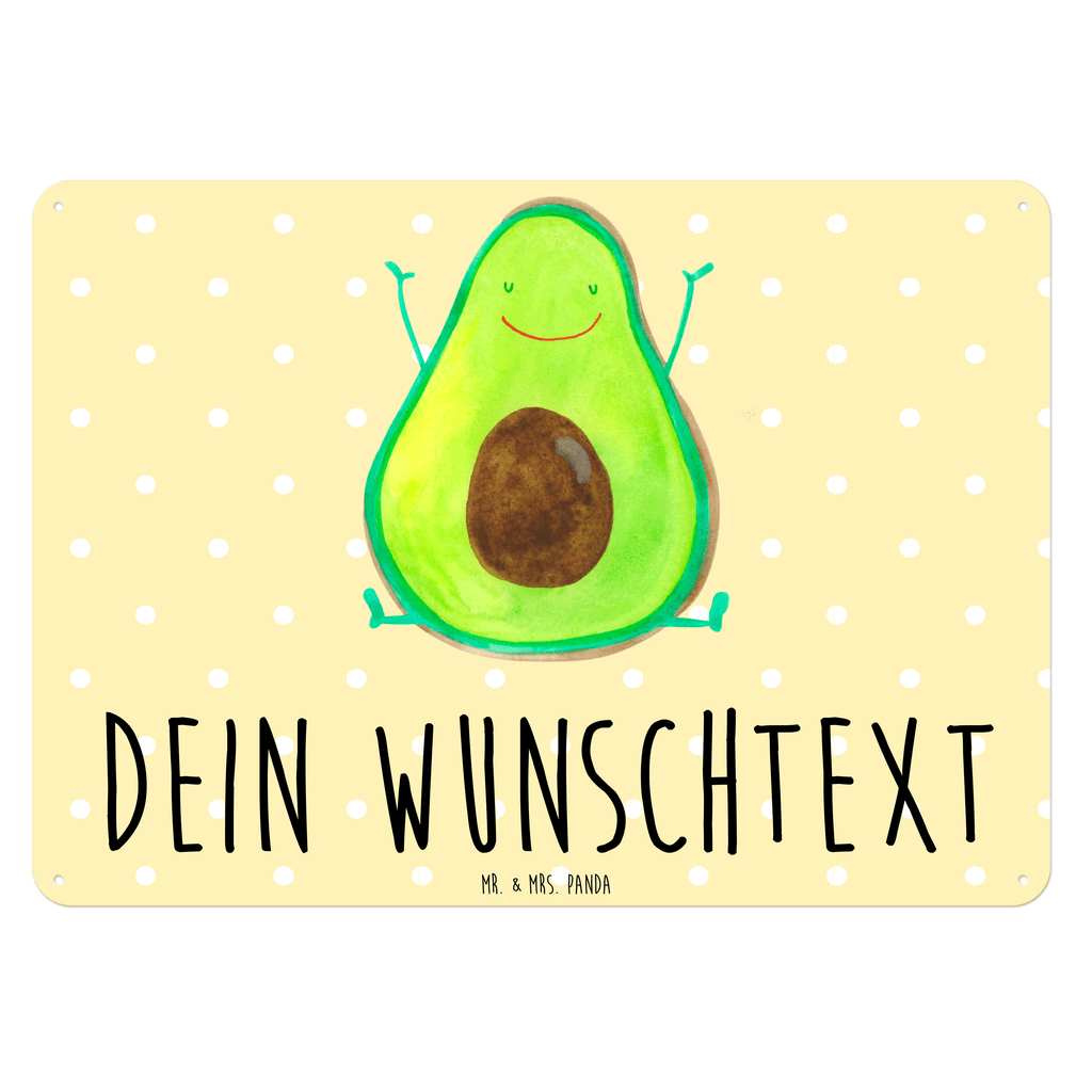 Personalisiertes Blechschild Avocado Happy Blechschild, Metallschild, Geschenk Schild, Schild, Magnet-Metall-Schild, Deko Schild, Wandschild, Wand-Dekoration, Türschild, Avocado, Veggie, Vegan, Gesund, Chaos