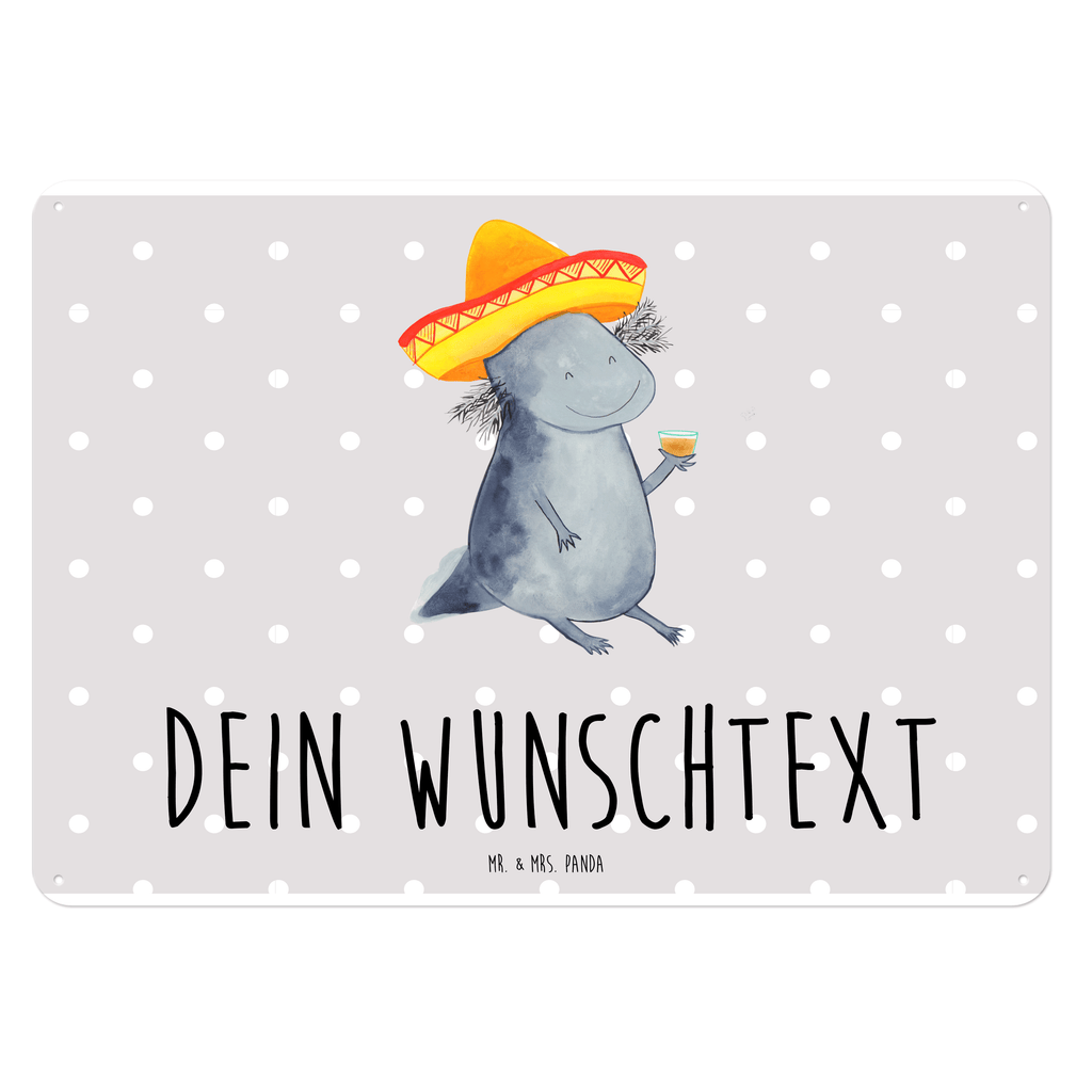 Personalisiertes Blechschild Axolotl Tequila Blechschild, Metallschild, Geschenk Schild, Schild, Magnet-Metall-Schild, Deko Schild, Wandschild, Wand-Dekoration, Türschild, Axolotl, Molch, Mexico, Mexiko, Sombrero, Zitrone, Tequila, Motivation, Spruch, Schwanzlurch, Lurch, Lurche, Axolot, Feuerdrache, Feuersalamander