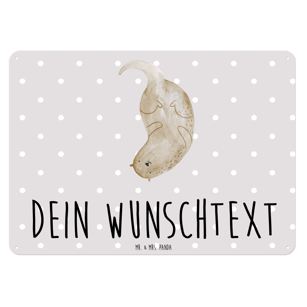 Personalisiertes Blechschild Otter kopfüber Blechschild, Metallschild, Geschenk Schild, Schild, Magnet-Metall-Schild, Deko Schild, Wandschild, Wand-Dekoration, Türschild, Otter, Fischotter, Seeotter, Otter Seeotter See Otter