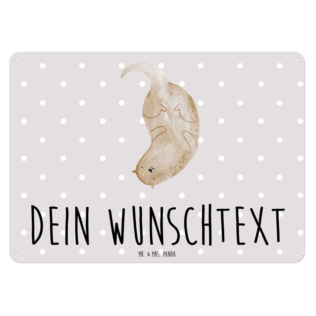 Personalisiertes Blechschild Otter kopfüber Blechschild, Metallschild, Geschenk Schild, Schild, Magnet-Metall-Schild, Deko Schild, Wandschild, Wand-Dekoration, Türschild, Otter, Fischotter, Seeotter, Otter Seeotter See Otter