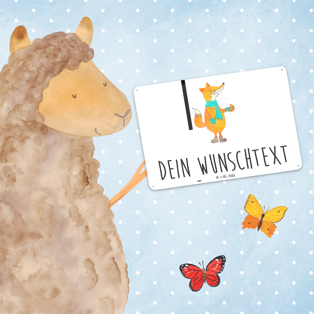 Personalisiertes Blechschild Fuchs Keks Blechschild, Metallschild, Geschenk Schild, Schild, Magnet-Metall-Schild, Deko Schild, Wandschild, Wand-Dekoration, Türschild, Fuchs, Füchse, Backen Spruch, Kekse, Winter, Weihnachtszeit, Plätzchen, Liebe, Küche Deko