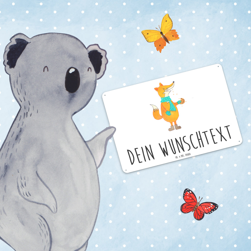 Personalisiertes Blechschild Fuchs Keks Blechschild, Metallschild, Geschenk Schild, Schild, Magnet-Metall-Schild, Deko Schild, Wandschild, Wand-Dekoration, Türschild, Fuchs, Füchse, Backen Spruch, Kekse, Winter, Weihnachtszeit, Plätzchen, Liebe, Küche Deko